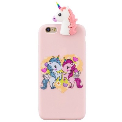 Apple iPhone 6 (6s) „Squezy“ Two Unicorns твердый силиконовый чехол TPU розового цвета | Vacins.lv