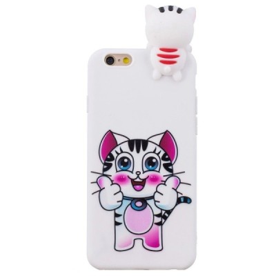 Apple iPhone 6 (6s) „Squezy“ Cat cieta silikona (TPU) balts apvalks | vacins.lv