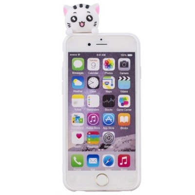 Apple iPhone 6 (6s) „Squezy“ Cat cieta silikona (TPU) balts apvalks | vacins.lv