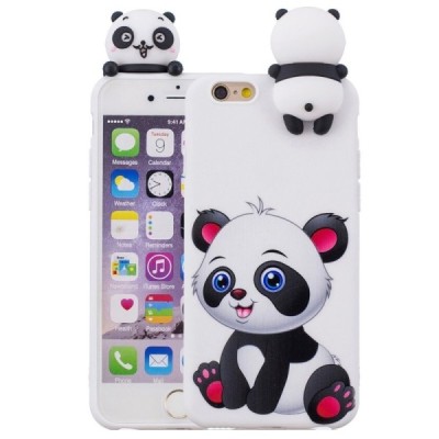 Apple iPhone 6 (6s) „Squezy“ Panda cieta silikona (TPU) balts apvalks | vacins.lv