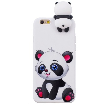 Apple iPhone 6 (6s) „Squezy“ Panda cieta silikona (TPU) balts apvalks | vacins.lv