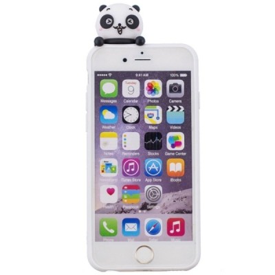 Apple iPhone 6 (6s) „Squezy“ Panda cieta silikona (TPU) balts apvalks | vacins.lv