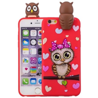 Apple iPhone 6 (6s) „Squezy“ Owl cieta silikona (TPU) sarkans apvalks | vacins.lv