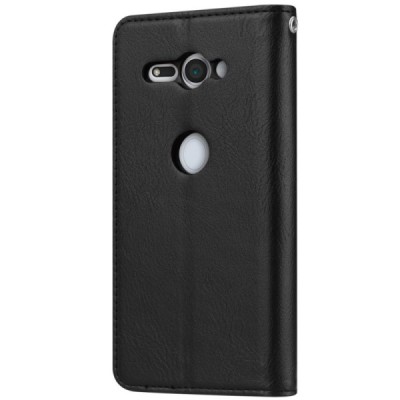 Роскошный кожаный чехол-книжка ''Comma" Sony Xperia XZ2 Compact черный | Vacins.lv