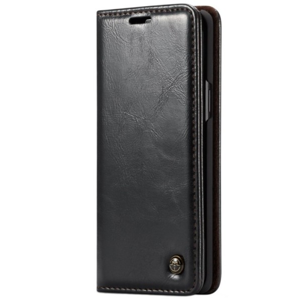 „CaseMe“ solīds atvēramais ādas maciņš - melns (Galaxy S9+)