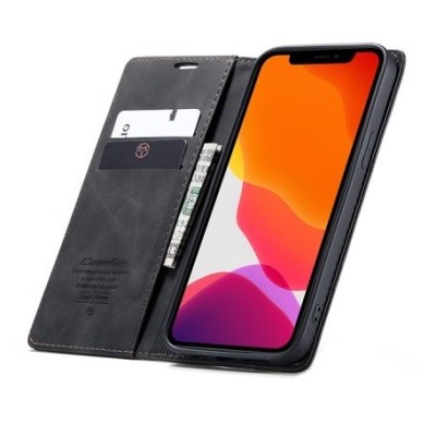 Apple iPhone 12 Mini CaseMe Retro открываемый, чёрного цвета, кожаный чехол – книжка | Vacins.lv