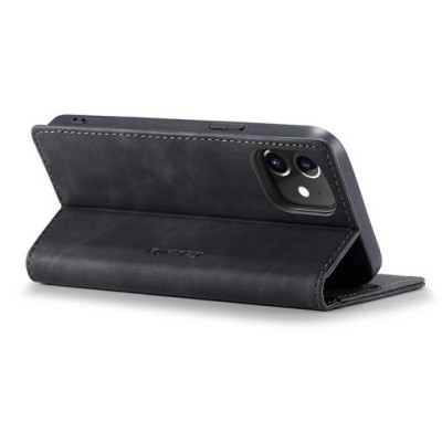 Apple iPhone 12 Mini CaseMe Retro открываемый, чёрного цвета, кожаный чехол – книжка | Vacins.lv