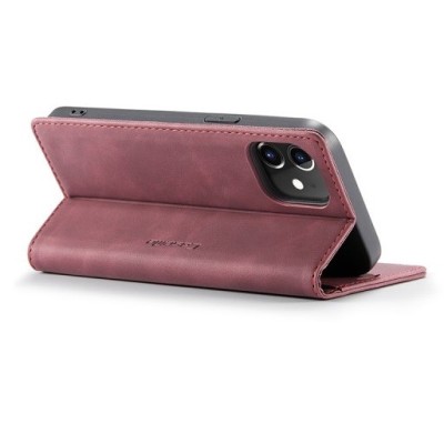 Apple iPhone 12 Mini CaseMe Retro открываемый, бордогово цвета, кожаный чехол – книжка | Vacins.lv