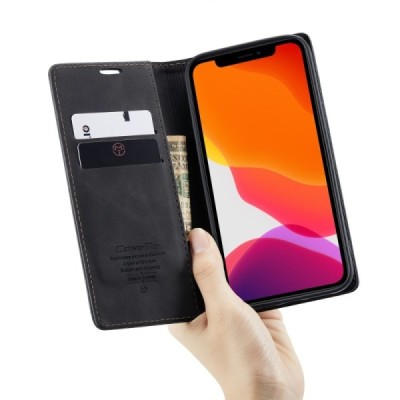 Apple iPhone 12 Pro Max CaseMe Retro открываемый, чёрного цвета, кожаный чехол – книжка | Vacins.lv