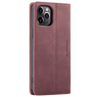 Apple iPhone 12 Pro Max CaseMe Retro открываемый, бордогово цвета, кожаный чехол – книжка | Vacins.lv