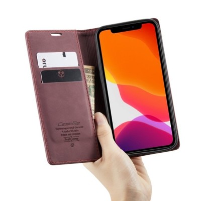 Apple iPhone 12 Pro Max CaseMe Retro открываемый, бордогово цвета, кожаный чехол – книжка | Vacins.lv