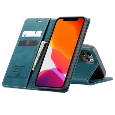 Apple iPhone 12 Pro Max CaseMe Retro открываемый, зелёного цвета, кожаный чехол – книжка | Vacins.lv
