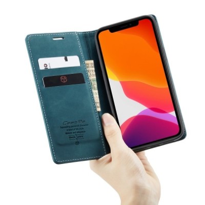 Apple iPhone 12 Pro Max CaseMe Retro открываемый, зелёного цвета, кожаный чехол – книжка | Vacins.lv