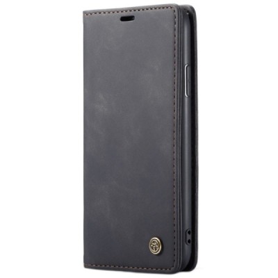 Apple iPhone 11 CaseMe Retro solīds atvēramais ādas melns maciņš - maks | Vacins.lv