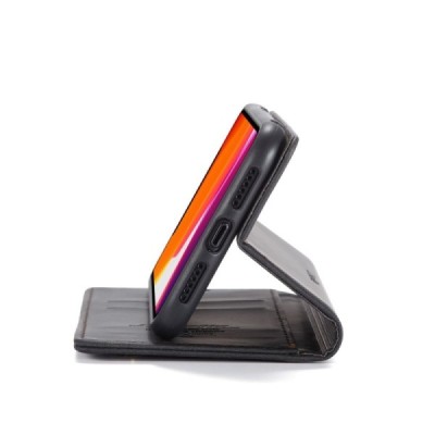 Apple iPhone 11 CaseMe Retro solīds atvēramais ādas melns maciņš - maks | Vacins.lv