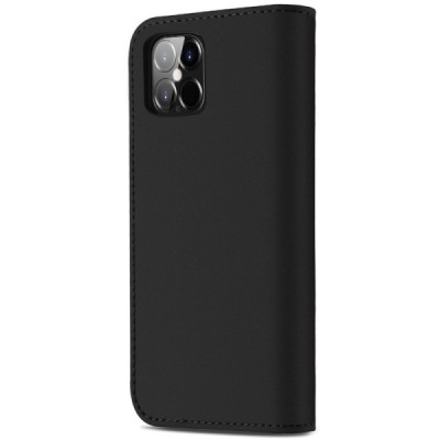 Чёрный кожаный чехол книжка ''Dux Ducis'' Wish серии для Apple iPhone 12 Pro Max | Vacins.lv