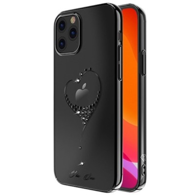 Apple iPhone 12 Pro Max Kingxbar Crystal  Love Swarovski пластиковый прозрачный чёрный чехол с кристаллами | Vacins.lv