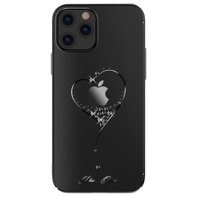 Apple iPhone 12 Pro Max Kingxbar Crystal  Love Swarovski пластиковый прозрачный чёрный чехол с кристаллами | Vacins.lv