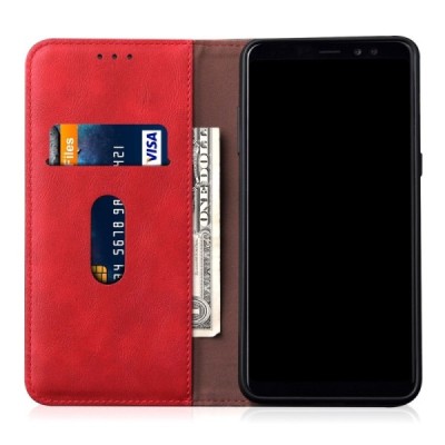 Deluxe Huawei P30 Lite красный кожаный чехол-книжка | Vacins.lv