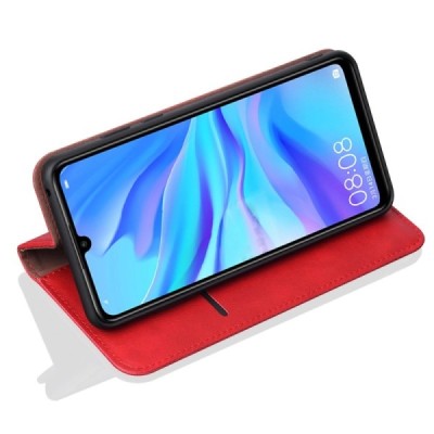 Deluxe Huawei P30 Lite красный кожаный чехол-книжка | Vacins.lv