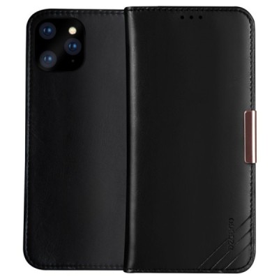 „Dzgogo“ Royale открываемый чёрный кожаный чехол – книжка для Apple iPhone 12 Pro Max | Vacins.lv