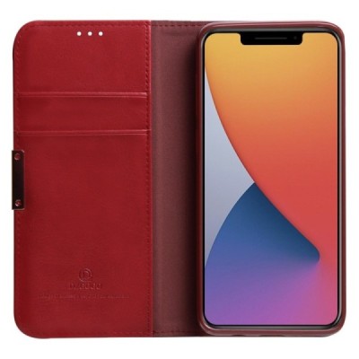 „Dzgogo“ Royale открываемый бордовый кожаный чехол - книжка для Apple iPhone 12 Pro Max | Vacins.lv