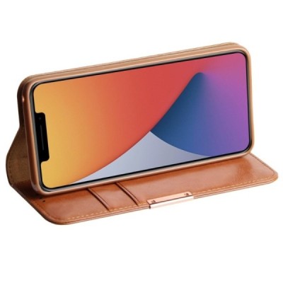 „Dzgogo“ Royale открываемый коричневый кожаный чехол – книжка для Apple iPhone 12 Pro Max | Vacins.lv