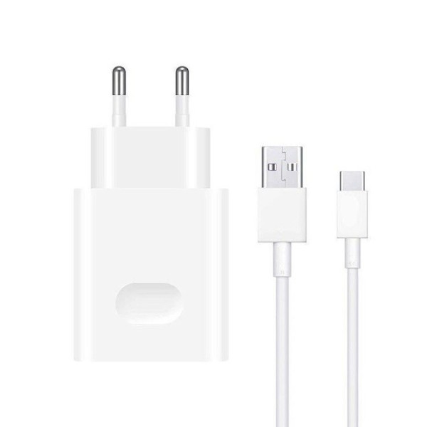 „Huawei“ SuperCharge зарядное устройство (Max 22.5W) + Type-C USB провод- белый