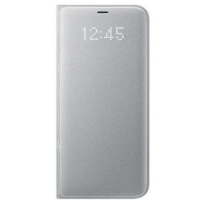 Samsung Galaxy S8+ (G955) оригинальный Led View Cover открываемый серебристый кожаный чехол - книжка | Vacins.lv