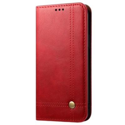 Deluxe OnePlus 8T красный кожаный чехол-книжка | Vacins.lv