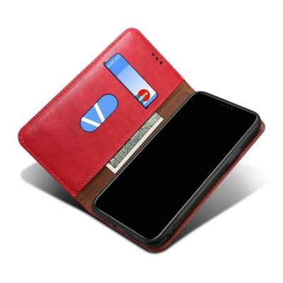 OnePlus 8T Deluxe ādas atvēramais sarkans maciņš (maks) | Vacins.lv
