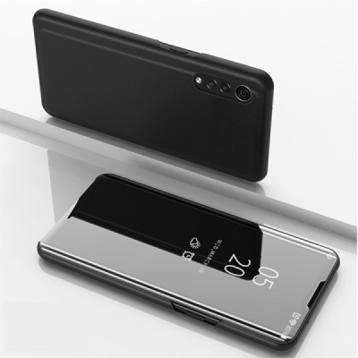 LG Velvet (LM-G900EM) открываемый чёрный пластиковый чехол-книжка | Vacins.lv