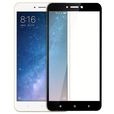 Xiaomi Mi Max 2 „Premium“ 9H Tempered Glass усиленная защита, черное защитное стекло с полным покрытием толщиной 0,2 мм | Vacins