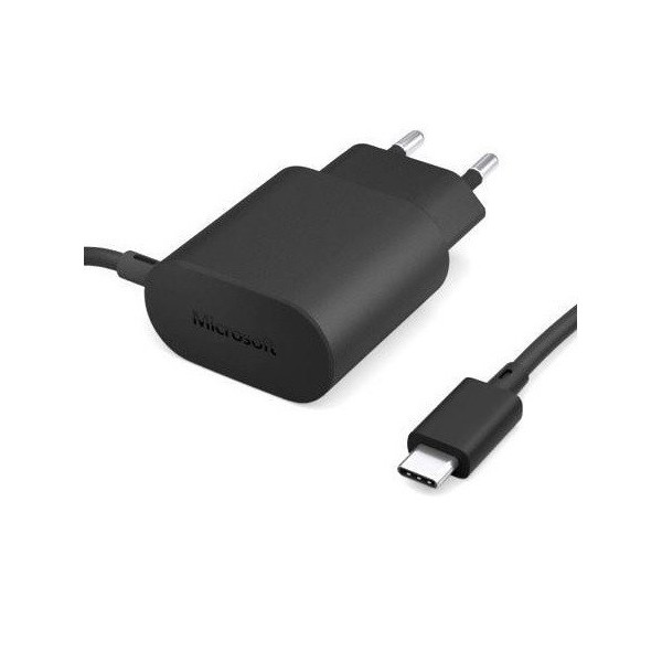 „Microsoft“ sienas lādētājs ar vadu USB Type-C (AC-100E) - melns