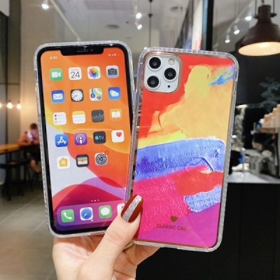 Apple iPhone 12 Pro Max „Painting“ прозрачный силиконовый чехол с черной рамкой | Vacins.lv