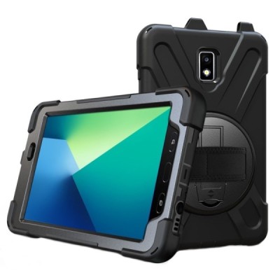 Samsung Galaxy Tab Active 2 8.0" (T395, T390) усиленный защитный твердый чехол чёрного цвета | Vacins.lv