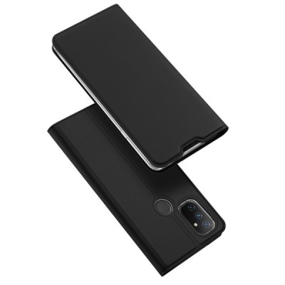 OnePlus Nord N100 „Dux Ducis“ Skin sērijas melns ādas atvērams maciņš | Vacins.lv