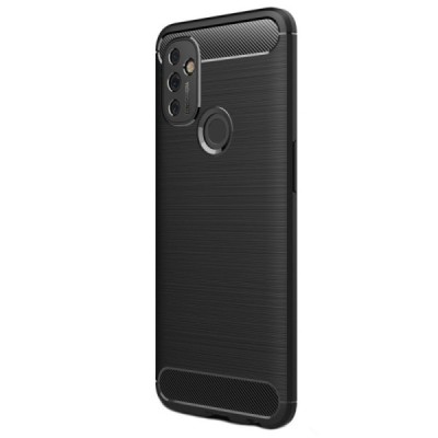 OnePlus Nord N100 Carbon cieta silikona (TPU) melns apvalks | vacins.lv