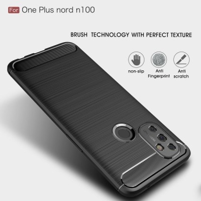 OnePlus Nord N100 Carbon твердый силиконовый чехол (TPU) - черный | Vacins.lv
