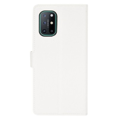 OnePlus 8T „Litchi“ atvēramais ādas balts maciņš, grāmata (maks) | Vacins.lv