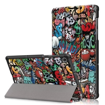 Lenovo Tab M10 10.1" HD Gen 2 (X306F, X306X) atvēramais „Street Art“ krāsains maciņš | Vacins.lv