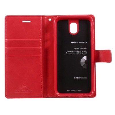 Mercury Blue Moon кожаный чехол-книжка Samsung Galaxy J5 2017 (J530) красного цвета | Vacins.lv