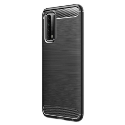 Huawei P smart 2021 (Y7a) „Carbon“ твердый силиконовый чехол (TPU) - черный | Vacins.lv