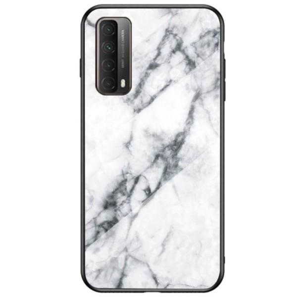 „Marble“ твердый силиконовый (TPU) чехол - белый (P smart 2021)