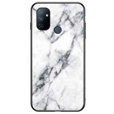 OnePlus Nord N100 „Marble“ твердый силиконовый чехол TPU белого цвета | Vacins.lv