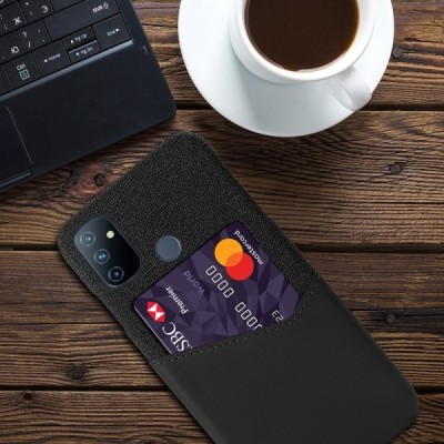 „KSQ“ Shell OnePlus Nord N100 чёрный кожаный чехол - задняя часть с карманом для карточек | Vacins.lv