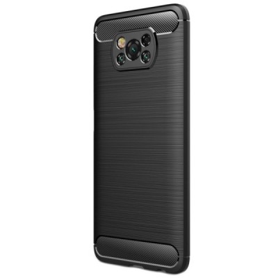 Xiaomi Poco X3 (X3 Pro) „Carbon“ cieta silikona (TPU) melns apvalks | vacins.lv