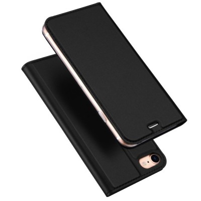 „Dux Ducis“ Skin серии Apple iPhone SE 2020 (iPhone 7, 8) чёрный кожаный чехол-книжка | Vacins.lv