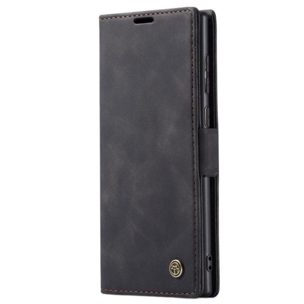 Кожиный чехол-книжка "CaseMe" Retro – чёрный (Galaxy Note 20 Ultra)