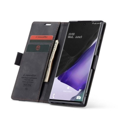 Samsung Galaxy Note 20 Ultra (N986F) CaseMe Retro открываемый, чёрного цвета, кожаный чехол – книжка | Vacins.lv